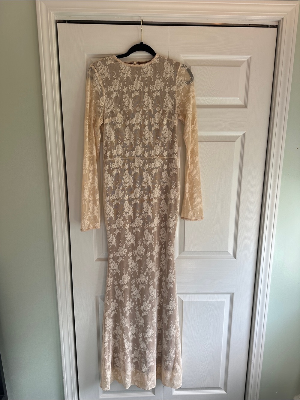 Seraphine Lace Maxi Dress in Cream - Bump Friendly